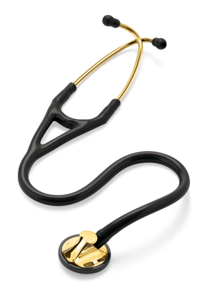 3M Littmann master cardiology stethoscope, brass finish chestpiece and eartubes, black tube