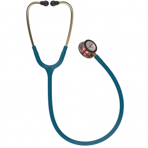 3M Littmann Classic III, Monitoring stethoscope, rainbow finish chestpiece, Caribbean blue tube