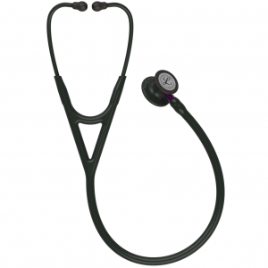 3M Littmann cardiology IV diagnostic stethoscope, black edition, black tube, violet stem