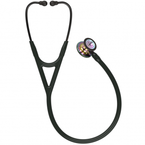 3M Littmann cardiology IV diagnostic stethoscope, high polish rainbow, black tube, smoke stem, smoke headset